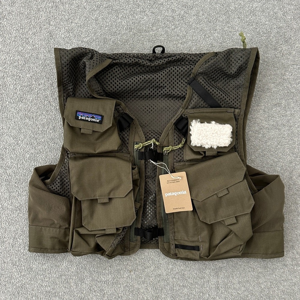 Patagonia Stealth Pack Vest Mens XS S Basin Green Fly Fishing Utility Mesh 81963